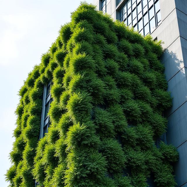 Vertikaler Garten an Gebäudefassade